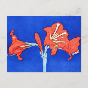 Carte Postale Piet Mondrian - Amaryllis Peinture aux Fleurs