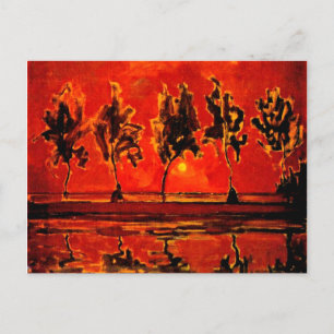Carte Postale Piet Mondrian art, Arbres de la Géine à Lune