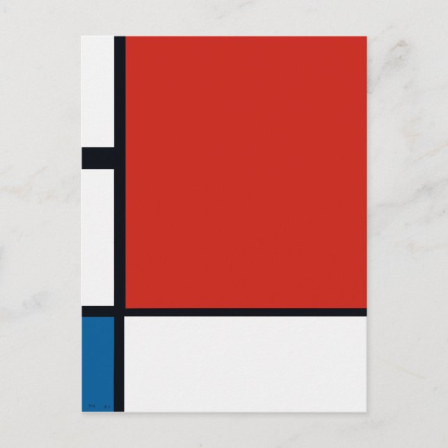 Carte Postale Piet Mondrian - Composition Abstrait géométrique (Devant)
