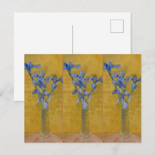 Carte Postale Piet Mondrian Iris Jaune Bleu Art Abstrait