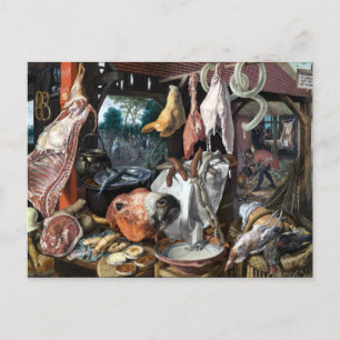 Carte Postale Pieter Aertsen A Meat Stall with the Holy Family