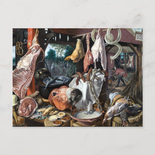 Carte Postale Pieter Aertsen Un stand de viande avec la Sainte F (Devant)