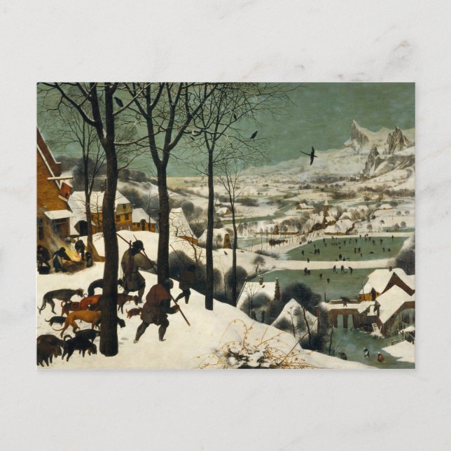 Carte Postale Pieter Bruegel l'Ancien - Chasseurs dans la neige (Devant)