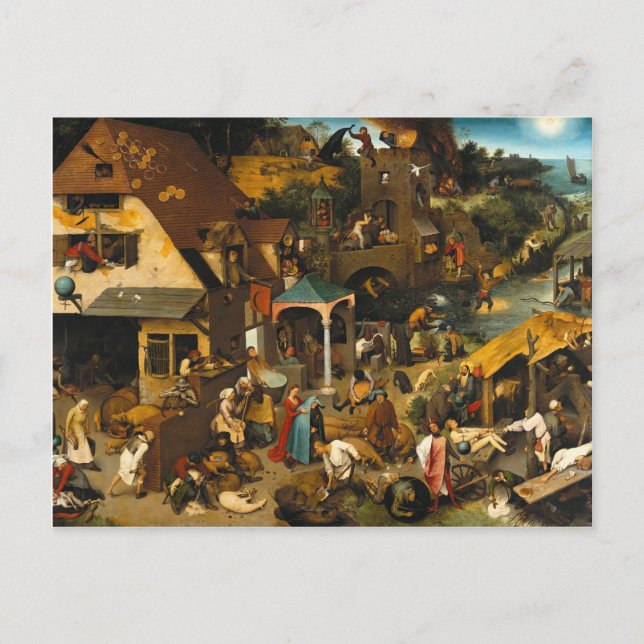 Carte Postale Pieter Bruegel l'Ancien- Proverbes Néerlandais (Devant)