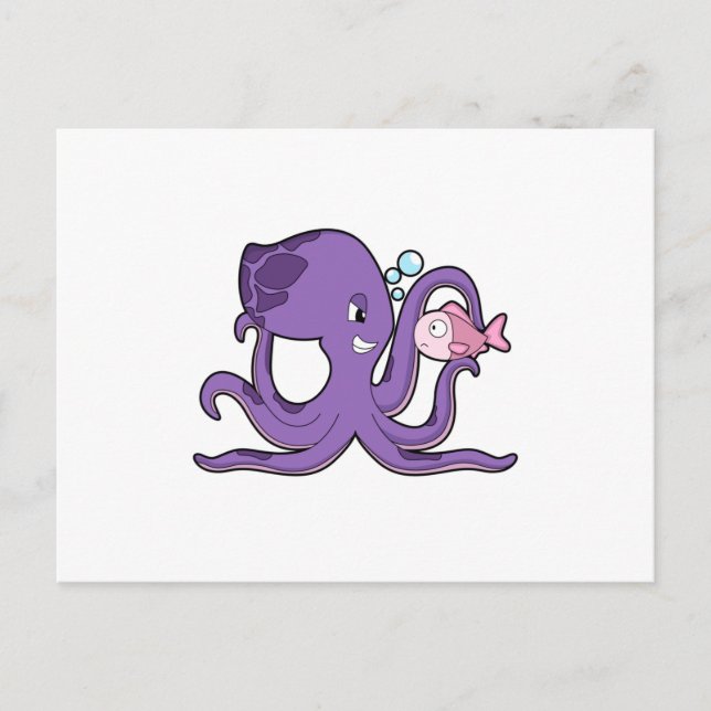 Carte Postale Pieuvre avec Poisson.PNG (Devant)