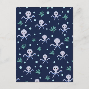 Carte Postale Pieuvre sous le motif enfants de la mer