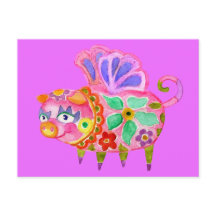 Carte postale Pig Alebrije
