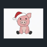 Carte Postale Pig Christmas Snow Winter Animals Pigs<br><div class="desc">The pig for Christmas with fairy lights. Funny animals with gifts and snow to the holidays. Also funny for Christmas in July. Sheep are sweet animals and perfect for Christmas.</div>