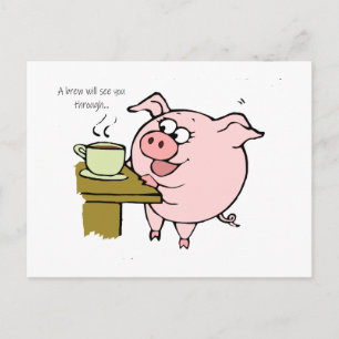 CARTE POSTALE PIG DE CAFÉ