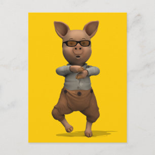 Carte Postale Pig de danse rap