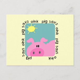 Carte Postale Pig dit des t-shirts et cadeaux roses