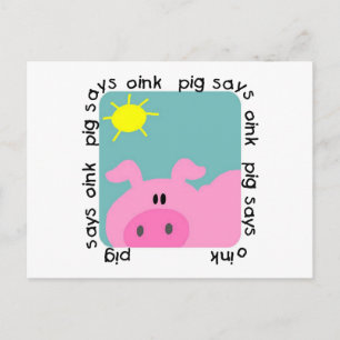 Carte Postale Pig dit T-shirts et cadeaux roses