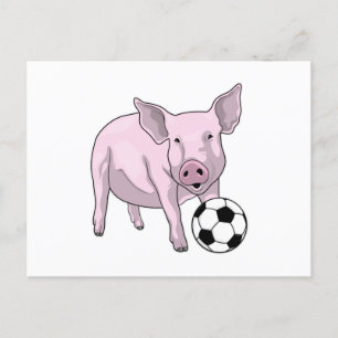 Carte Postale Pig Soccer joueur Soccer