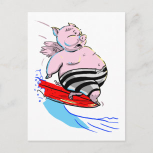 Carte Postale PiG sUrFiNg