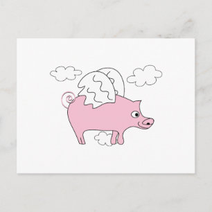 Carte Postale Pig volant