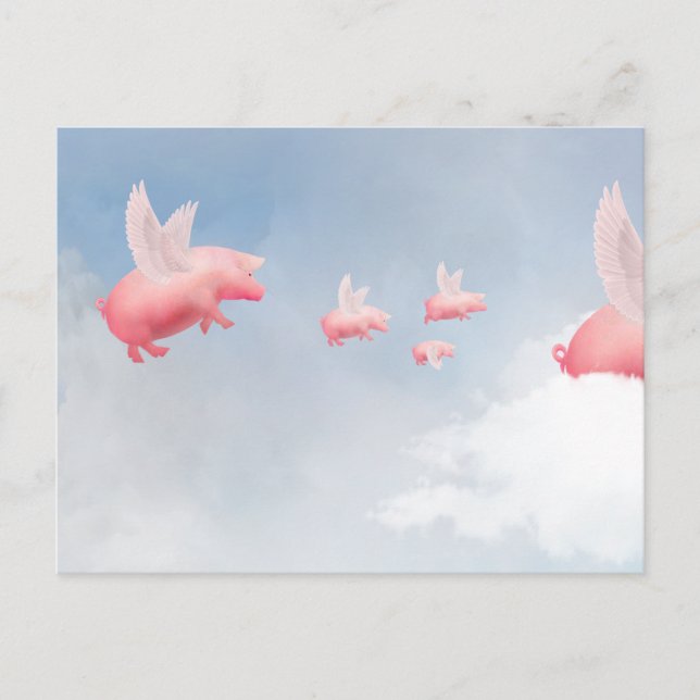 Carte Postale Pig volant (Devant)