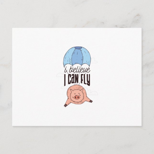 Carte Postale Pig volant (Devant)