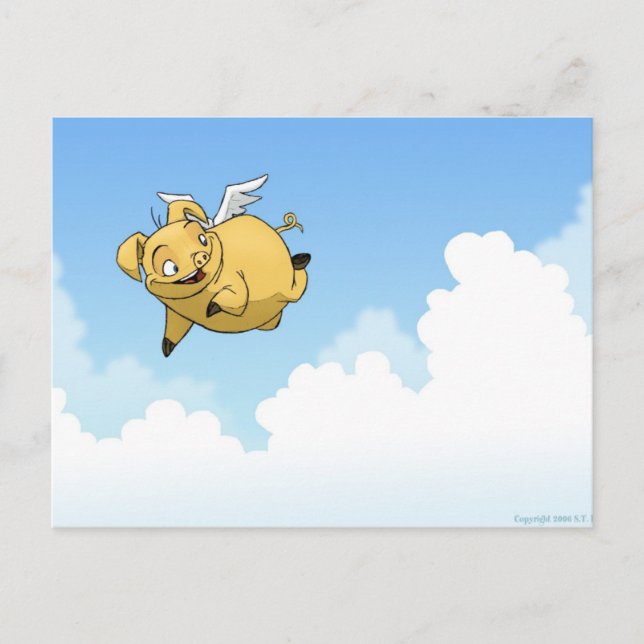 Carte postale Pig Volant (Devant)
