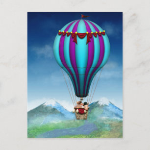 Carte Postale Pig volant - Ballotte - vers le haut et vers l'ext