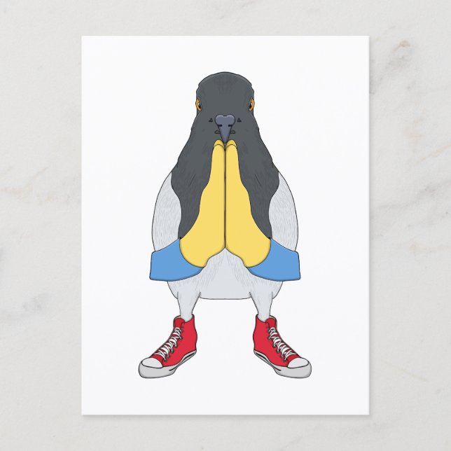 Carte Postale Pigeon avec chaussures (Devant)