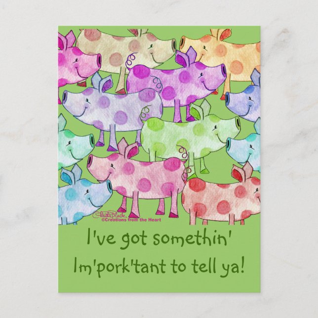 Carte Postale Piggy Collage (Devant)