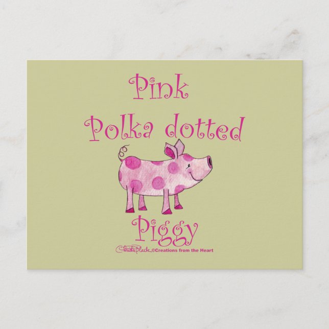 Carte Postale Piggy Piggy Pointe Rose (Devant)
