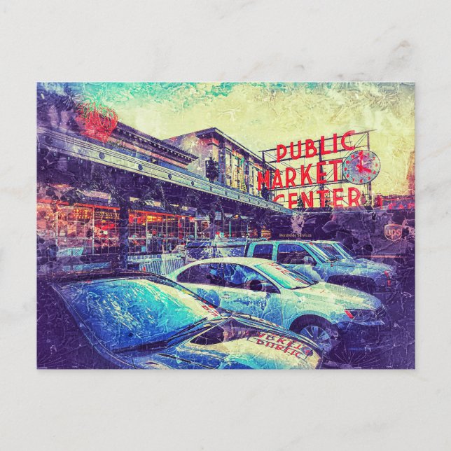 Carte Postale Pike Marker Centre Seattle Washington (Devant)