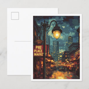 Carte Postale Pike Place Market Seattle Washington USA Travel