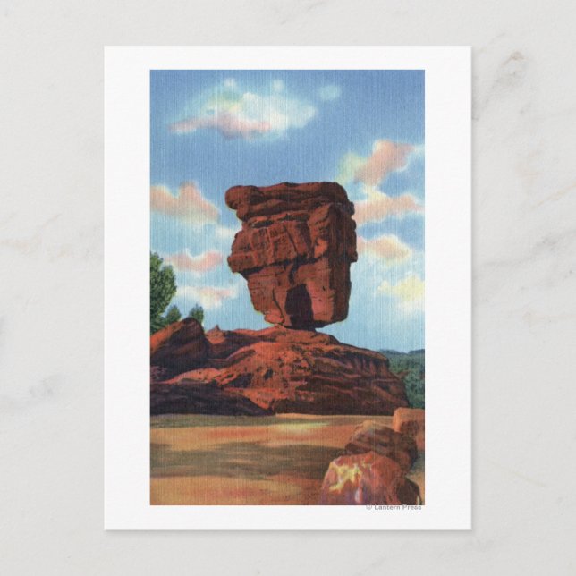 Carte Postale Pikes Peak, Colorado - Roche équilibrée (Devant)