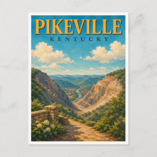 Carte Postale Pikeville Kentucky Cut-Through GeoSaga