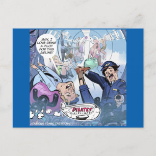 Carte Postale Pilates Airlines Rick London Drôle Cadeaux