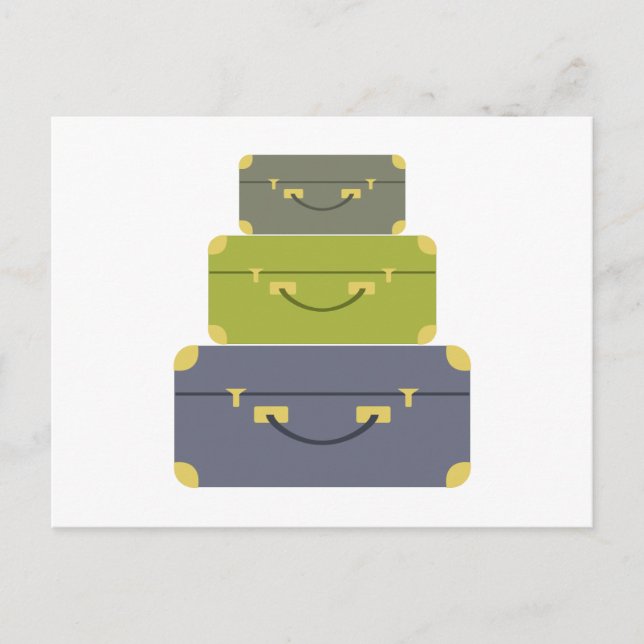 Carte Postale Pile de bagages (Devant)