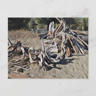 Carte Postale Pile de bois de chauffe