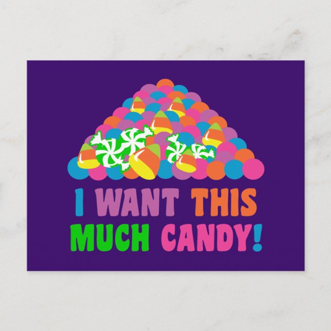 Carte Postale Pile de bonbon d'Halloween (Devant)