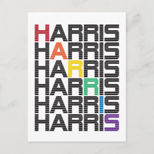 Carte Postale pile de texte arc-en-ciel harris