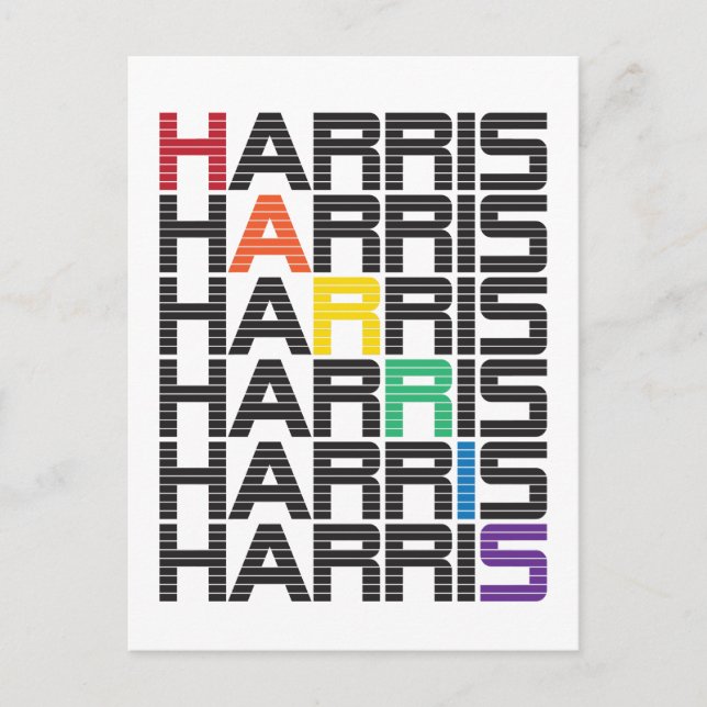 Carte Postale pile de texte arc-en-ciel harris (Devant)
