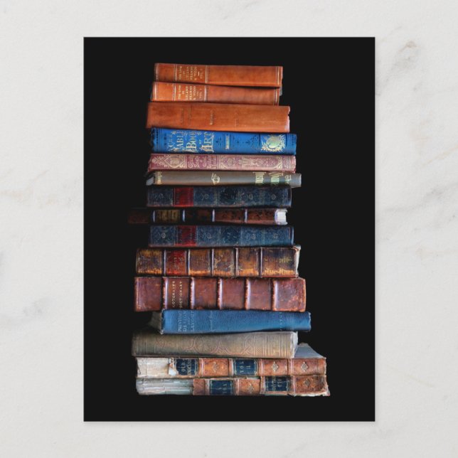 Carte Postale Pile vintage d'anciens livres (Devant)