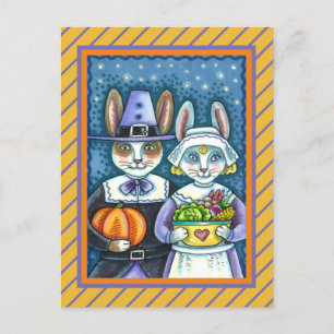 CARTE POSTALE PILGRIM RABBITS, GRÂCE À LA RÉCOLTE DE HARE, MORT