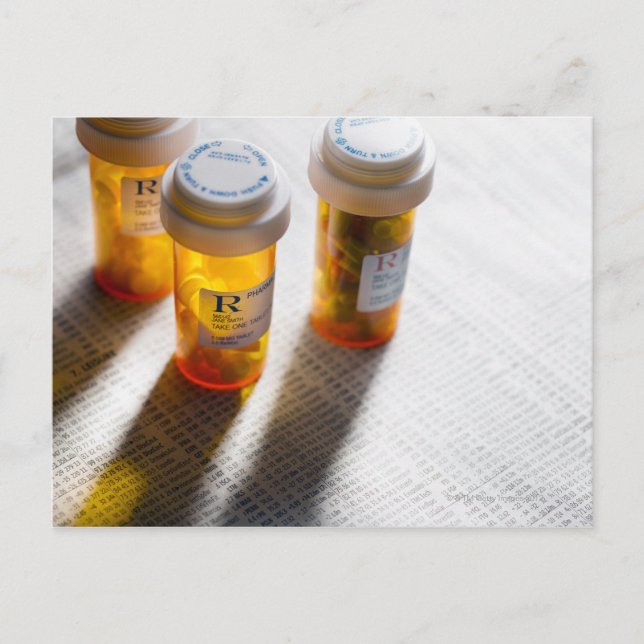 Carte Postale Pill bouteilles sur la page stock (Devant)