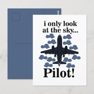 Carte Postale Pilote Avion Je Ne Regarde Que Le Ciel Pilote