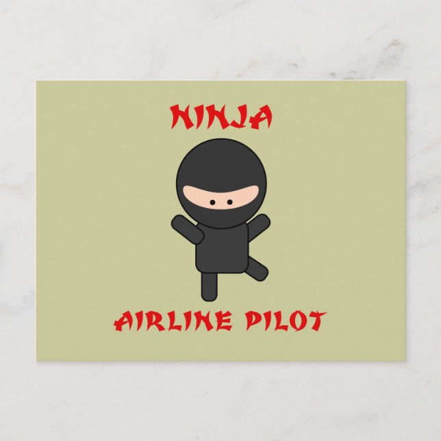 Carte Postale pilote de ligne ninja (Devant)
