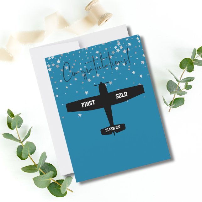Carte Postale Pilote Élève Premier Vol Solo Félicitations (Créateur téléchargé)