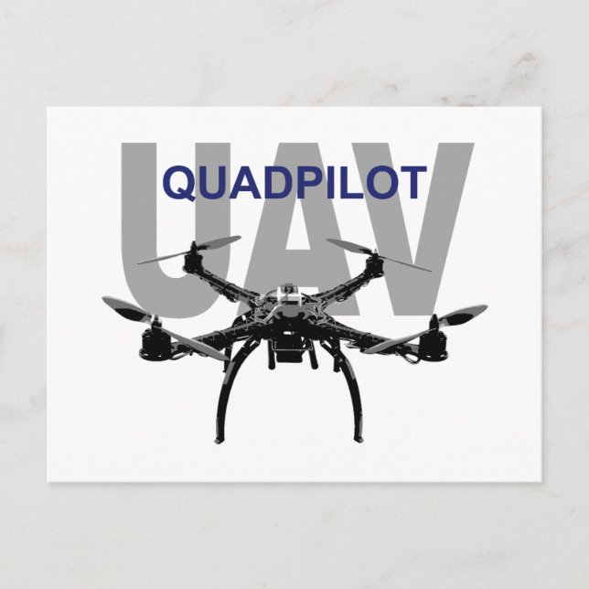 Carte Postale Pilote Quadcopter UAV Quadpilot (Devant)