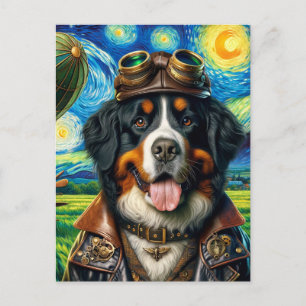 Carte Postale Pilote Steampunk Berger Bernois Van Gogh