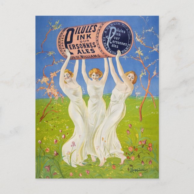 Carte Postale Pilules roses pour les gens pâles (1910) Style Vin (Devant)