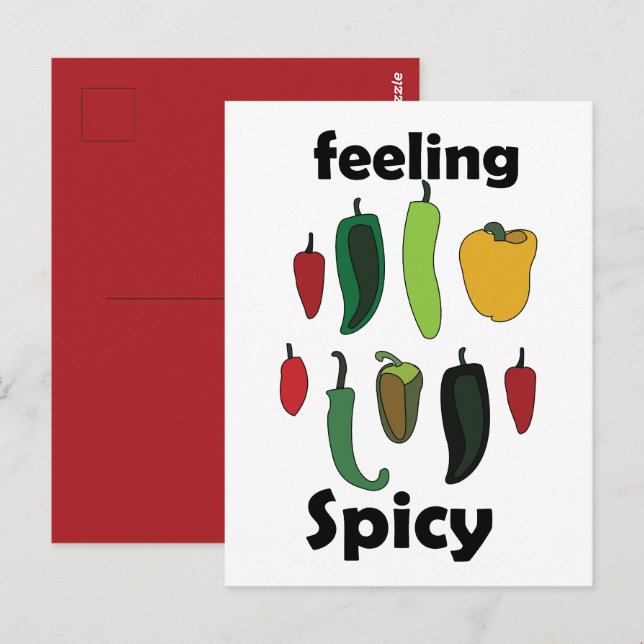 Carte Postale Piment Sentiment Brûlant Fête de la Fiesta (Devant / Derrière)