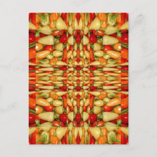 Carte Postale Piments chauds abstrait motif répétitif