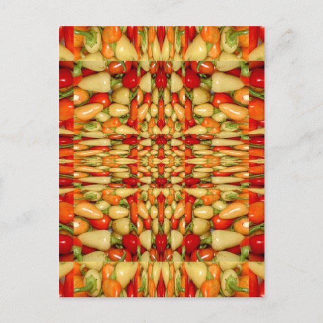 Carte Postale Piments chauds abstrait motif répétitif (Devant)