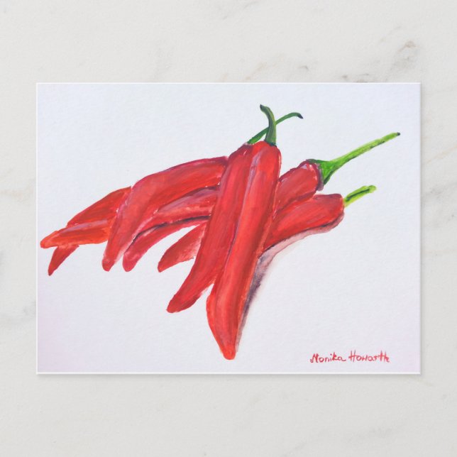 Carte Postale Piments piment chauds rouges (Devant)