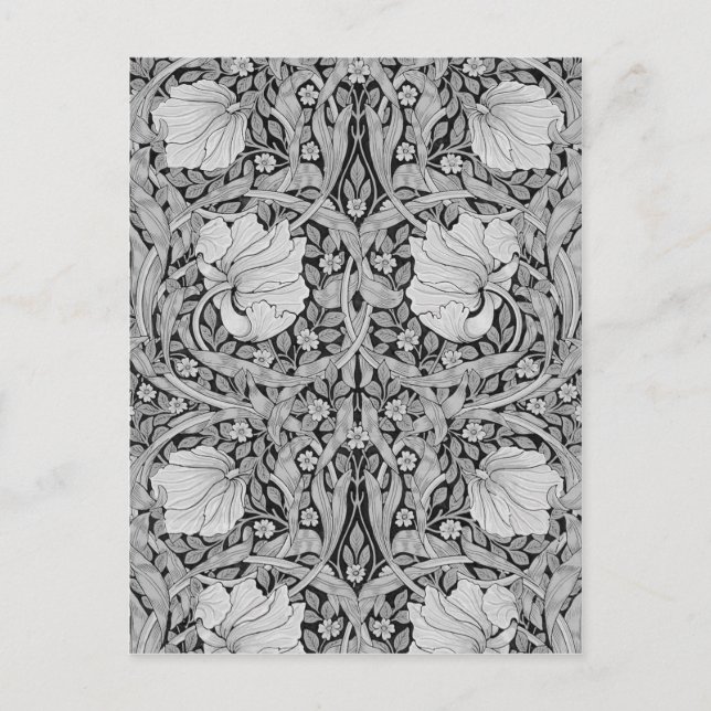 Carte Postale Pimpernel Gray Monotone, William Morris (Devant)